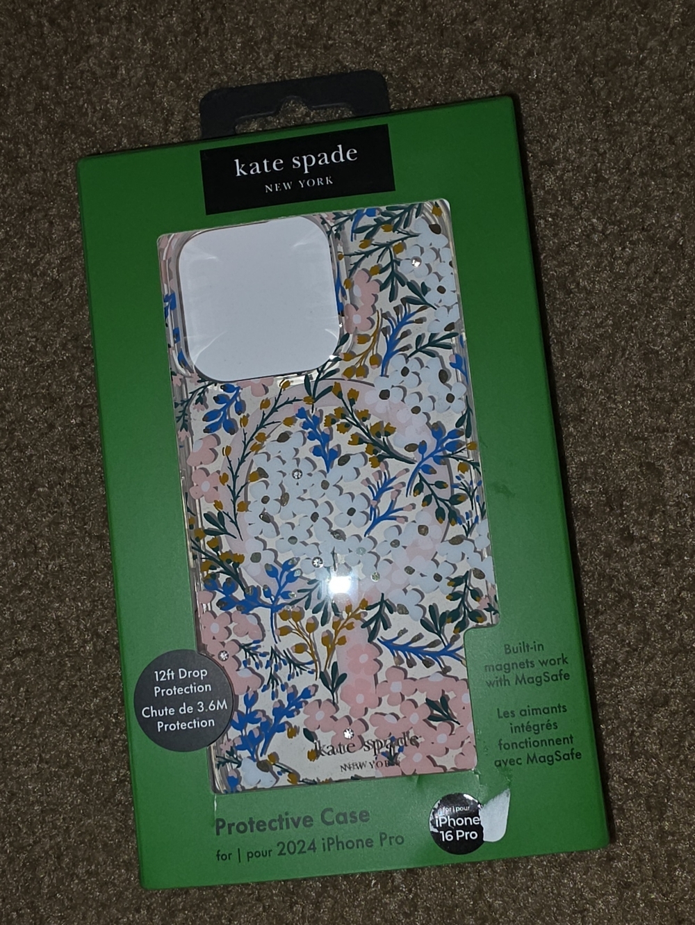 kate spade Floral MagSafe Iphone 16 Pro Case in Pink, Blue & Green